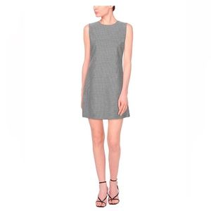 Alice + Olivia Coley Oxford Houndstooth Mini Shift Dress in Black & White, Sz 0